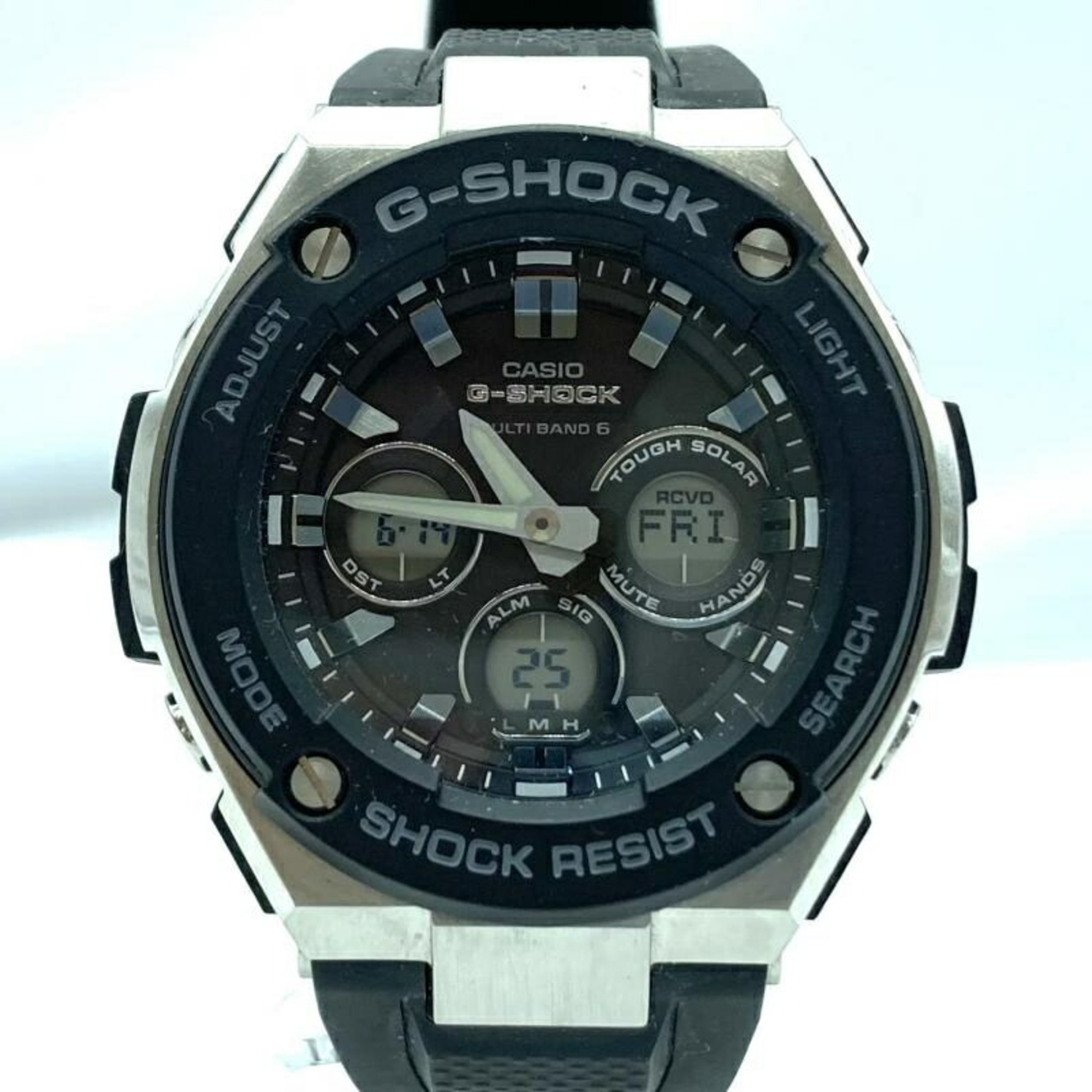 CASIO G SHOCK Watch GST W300 1AJF G STEEL Casio G Shock Radio Solar Black Silver eLADY Globazone