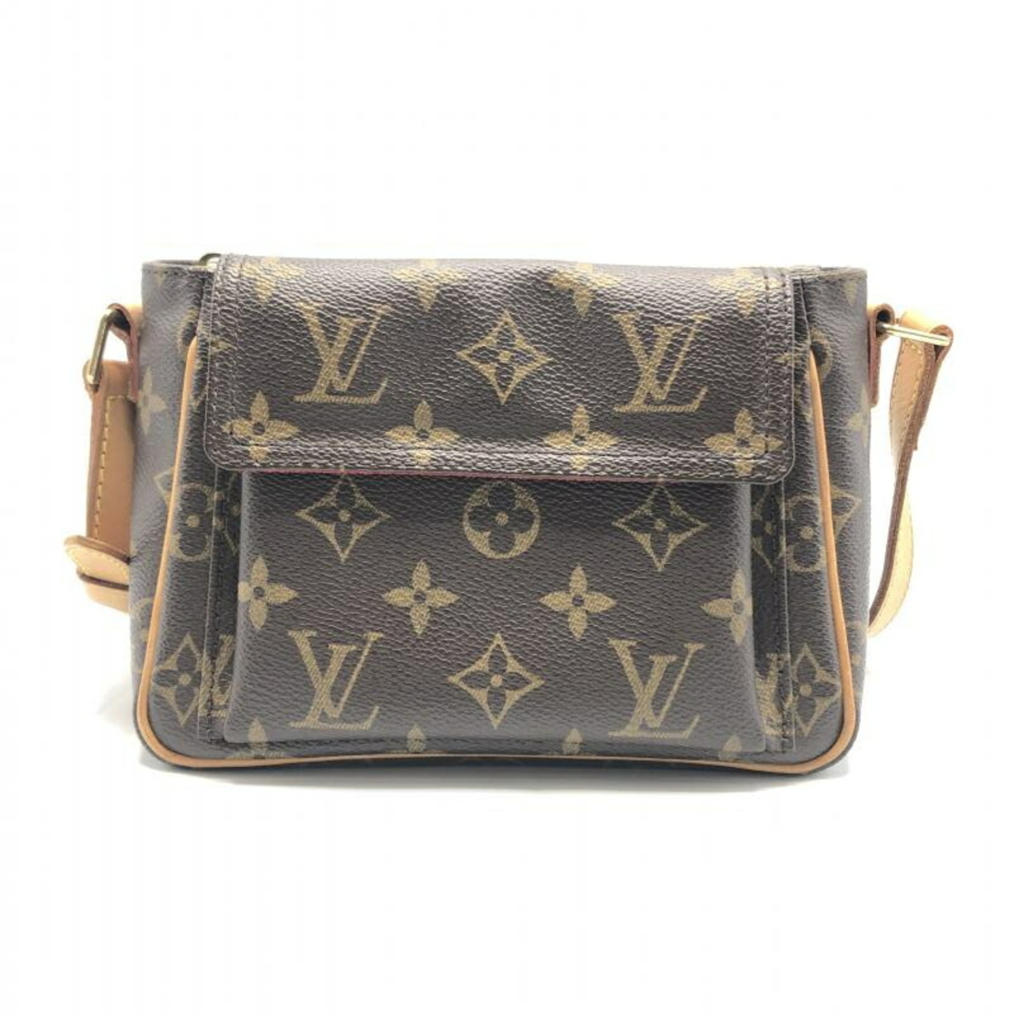 LOUIS VUITTON Vivacite PM Shoulder Bag M51165 Monogram Brown Red Louis Vuitton