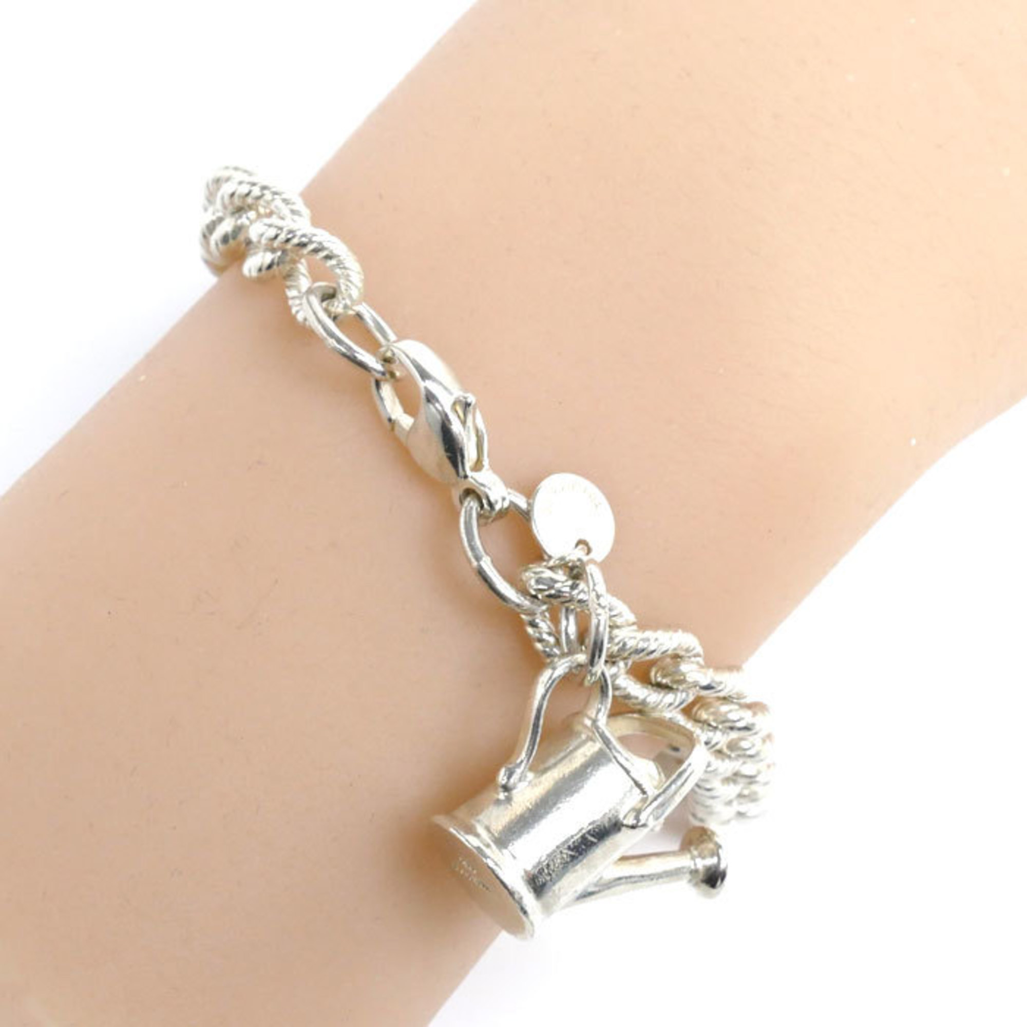 TIFFANY&Co. Tiffany Silver 925 Watering Can Motif Bracelet 30.4g 19cm Women's