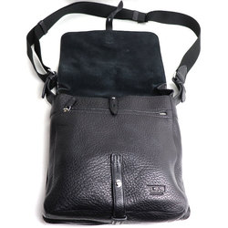 TUMI All Leather Shoulder Bag Black 6853D Men's