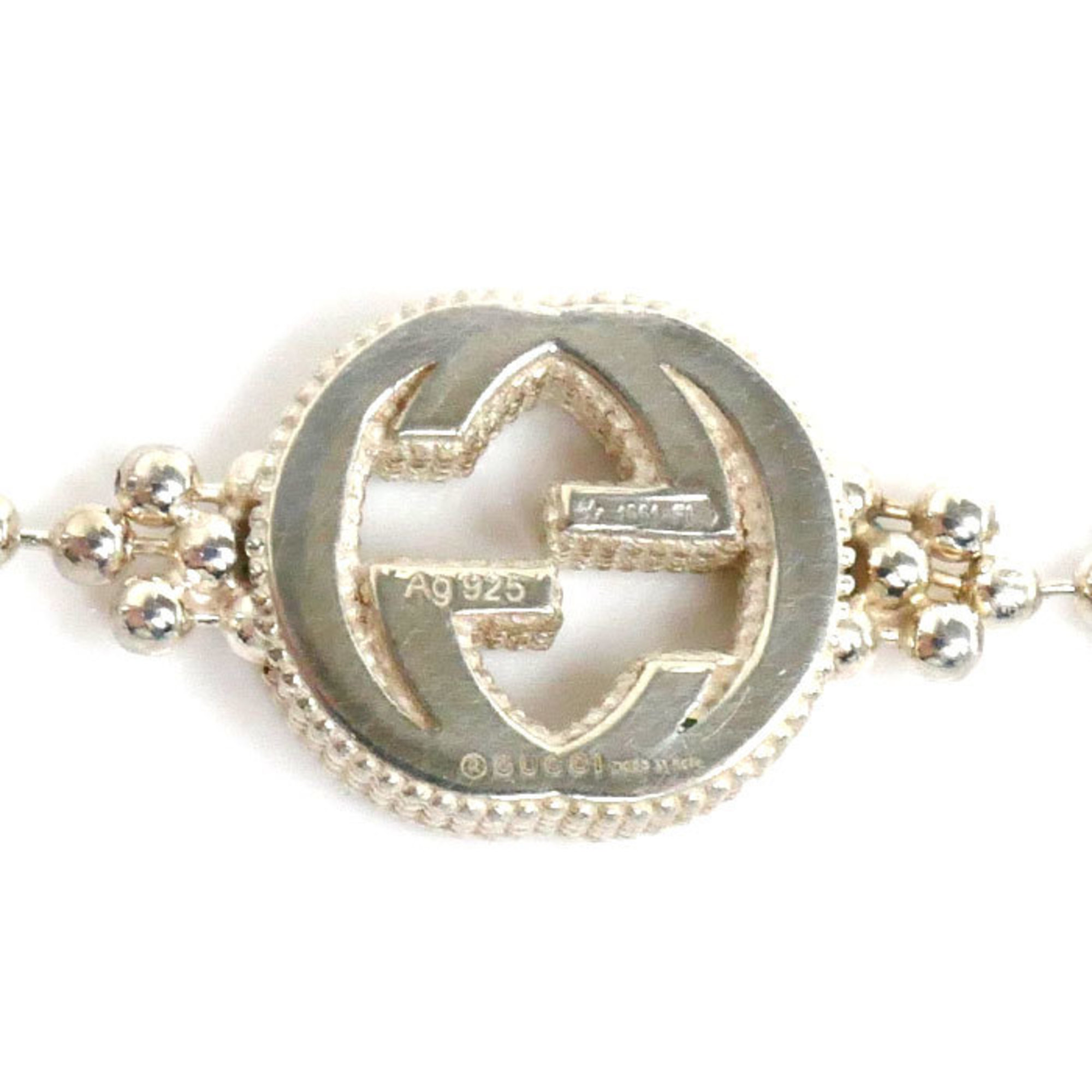 GUCCI Gucci Silver 925 Interlocking G Bracelet 481687 J8400 8106 6.6g 15.5/17/18.5cm Women's