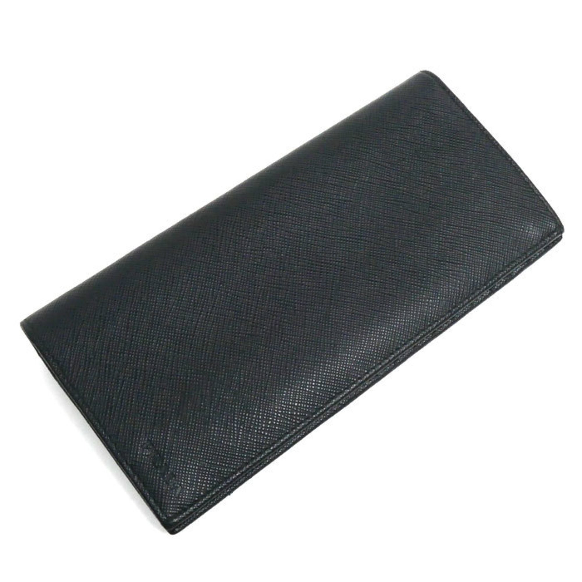 PRADA Prada Long Wallet Black 2MV836 053 F0002 Embossed Men's