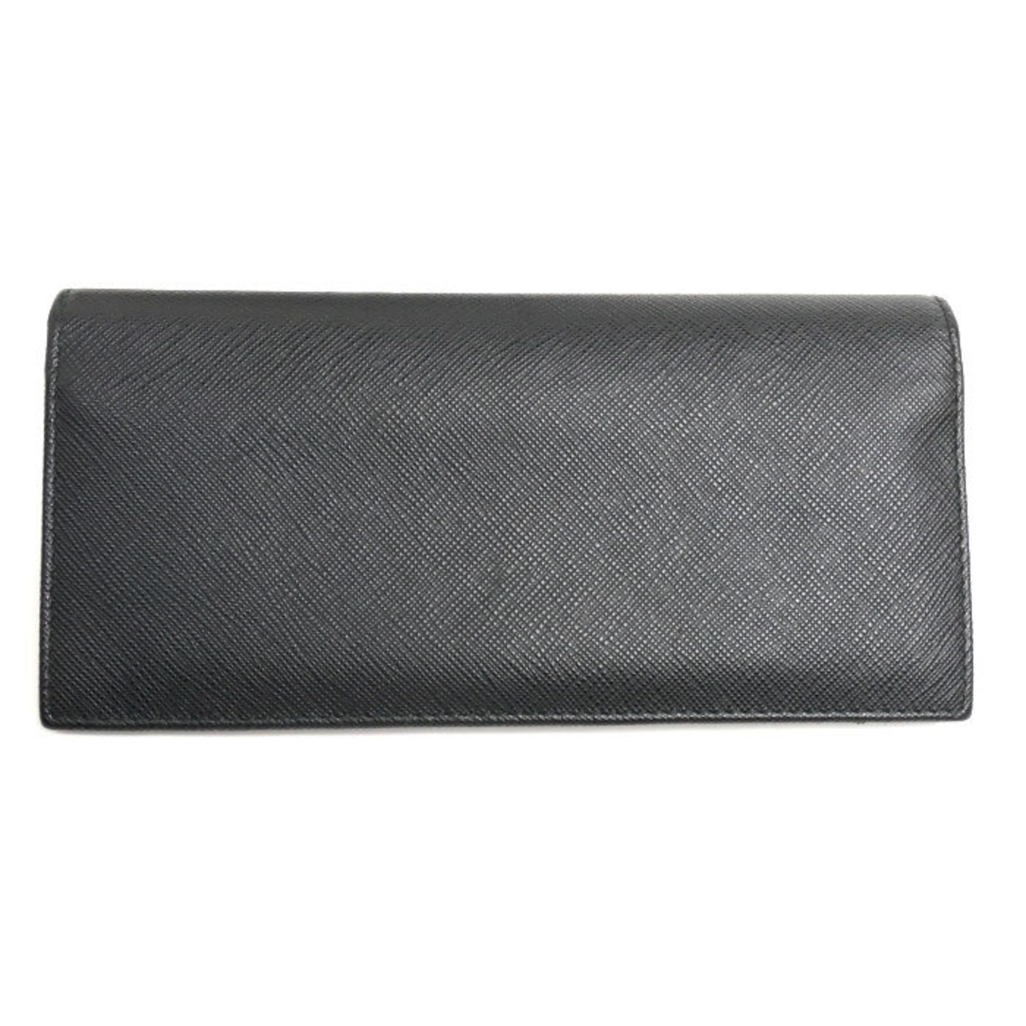 PRADA Prada Long Wallet Black 2MV836 053 F0002 Embossed Men's