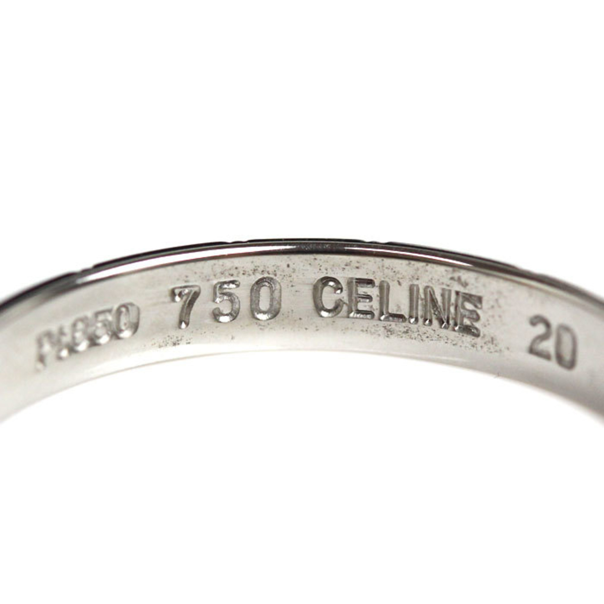 CELINE Pt850 Platinum K18YG Yellow Gold Ring Size 20 3.9g Men's