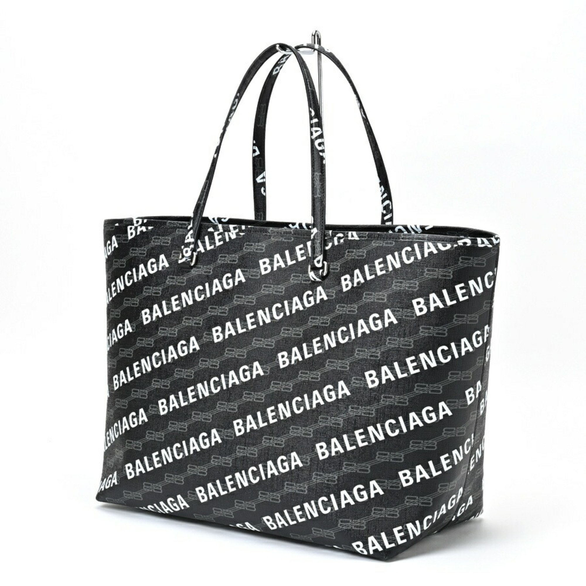 BALENCIAGA Tote Bag Signature Large 702703 Coated Canvas Black S 156040 eLADY Globazone