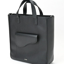 Dior Saddle Tote Bag Leather Black S-155998