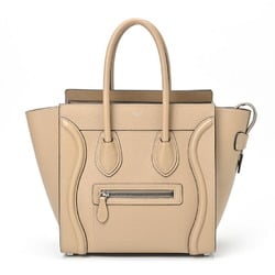 CELINE Luggage Micro 18979 Drummed Calfskin Beige S-155996