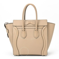 CELINE Luggage Micro 18979 Drummed Calfskin Beige S-155996