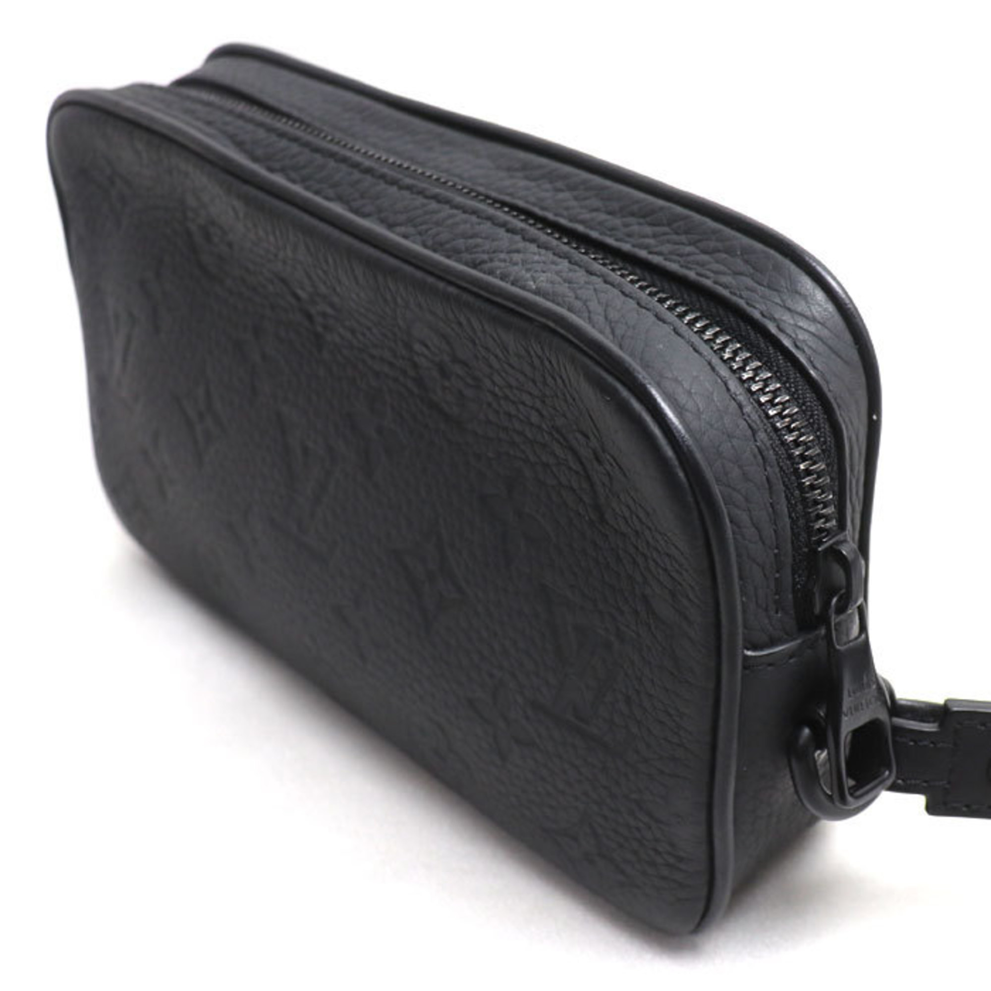 LOUIS VUITTON Louis Vuitton Pochette Volga Second Bag Taurillon Monogram Black M55703 Men's