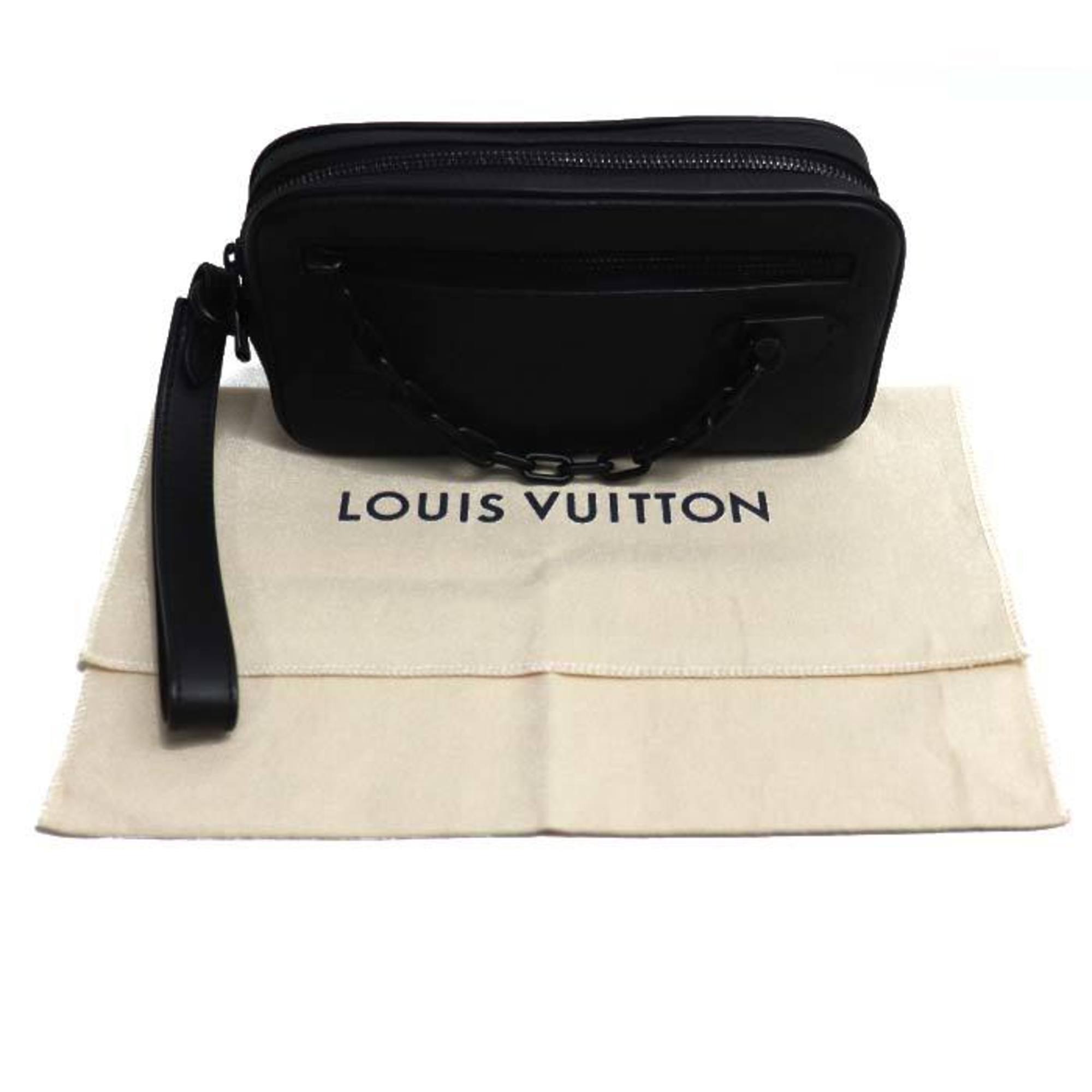 LOUIS VUITTON Louis Vuitton Pochette Volga Second Bag Taurillon Monogram Black M55703 Men's