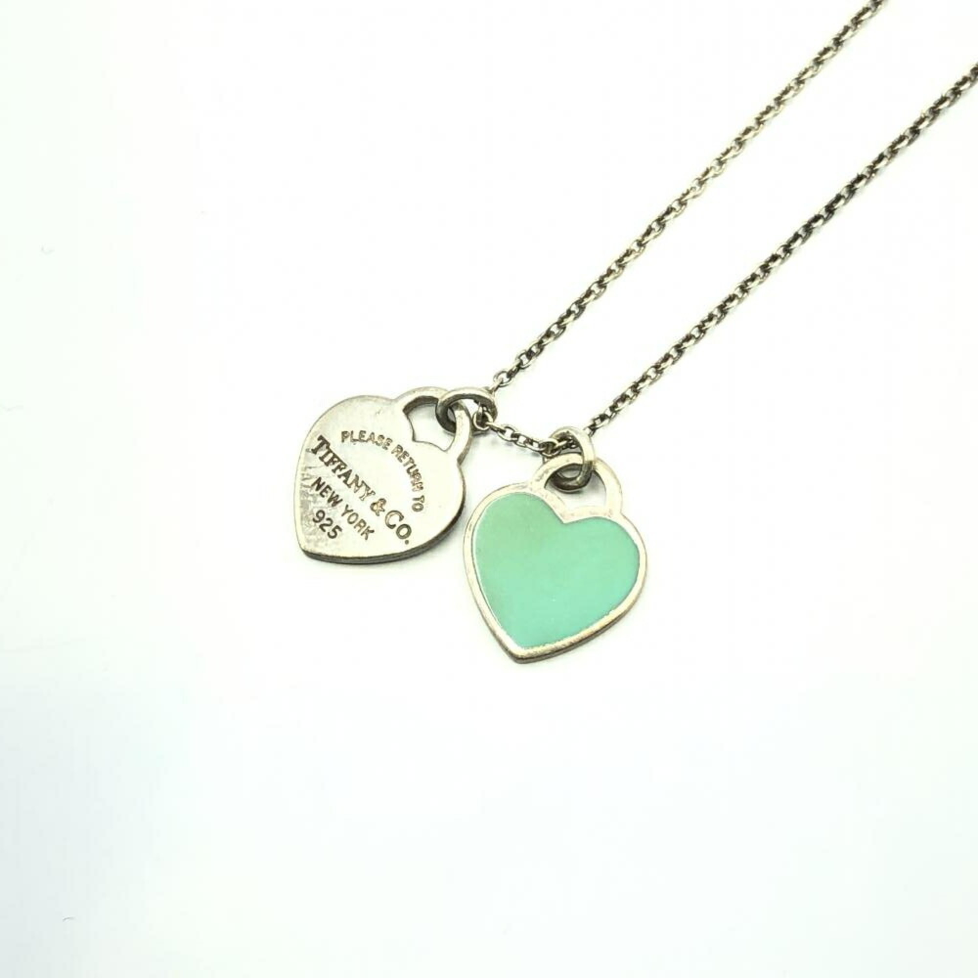 Tiffany & Co. Blue Double Heart Tag Pendant