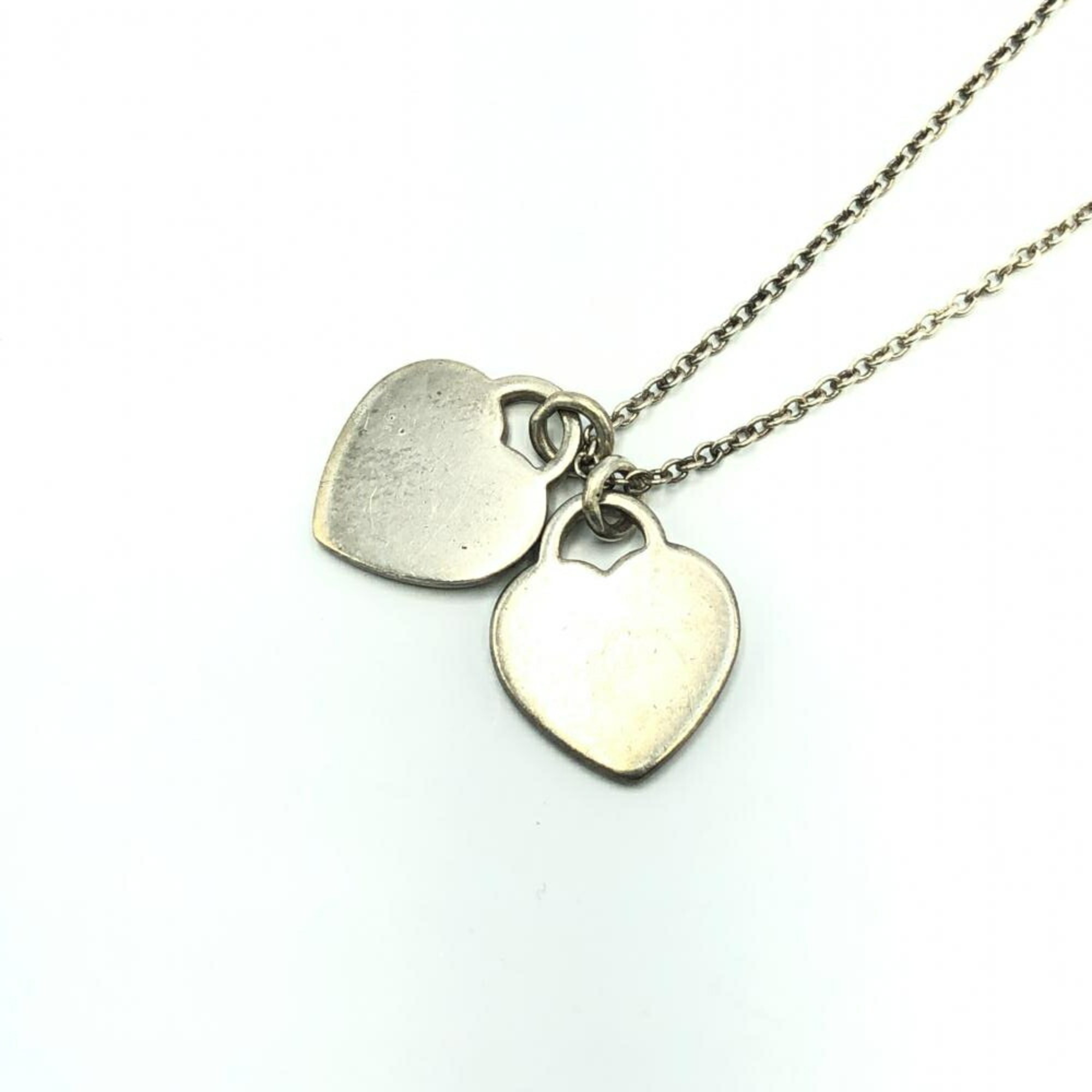 Tiffany & Co. Blue Double Heart Tag Pendant