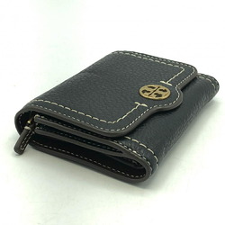 TORY BURCH Leather Felix Tri-fold Wallet Black Tory Burch