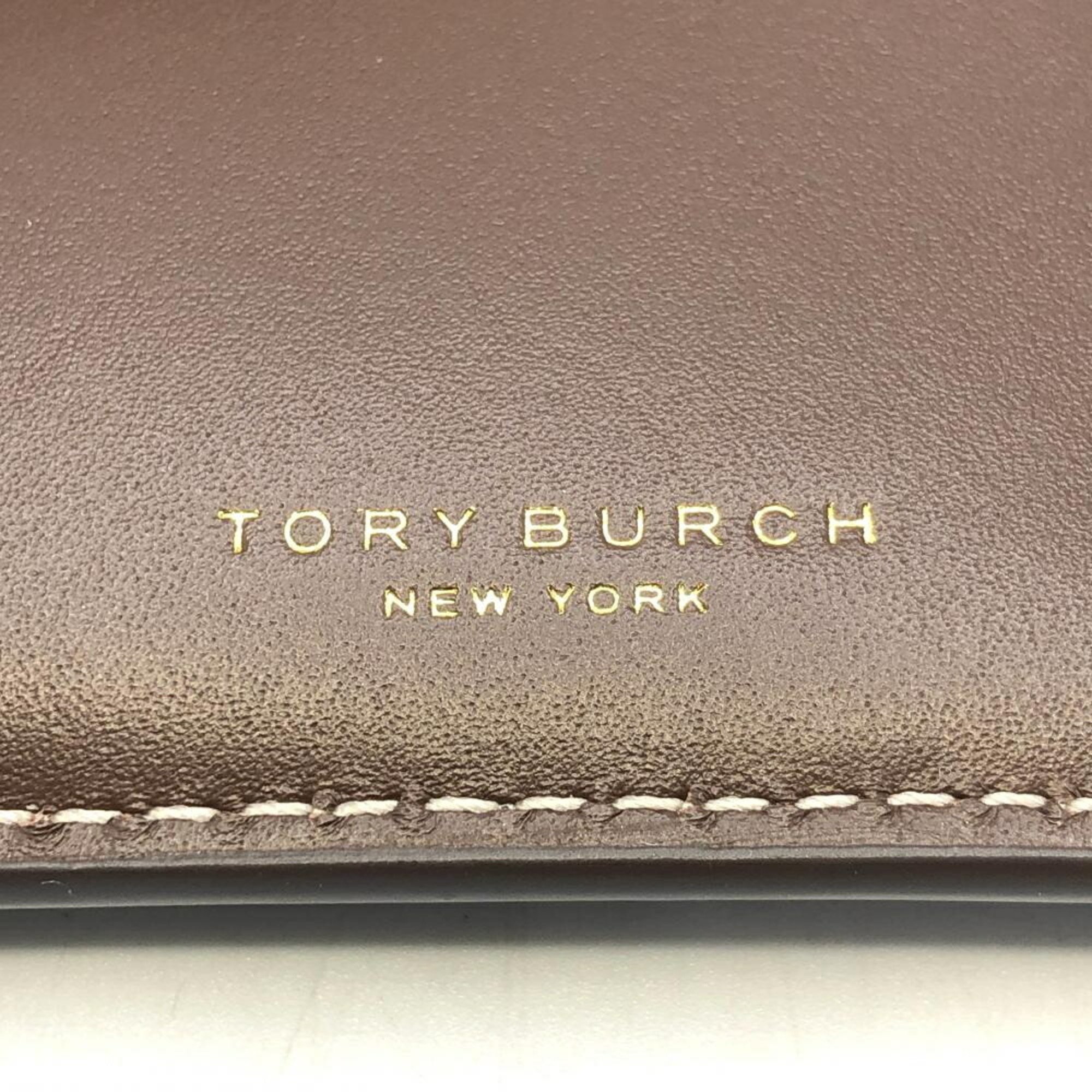 TORY BURCH Leather Felix Tri-fold Wallet Black Tory Burch