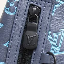 LOUIS VUITTON Louis Vuitton Duo Sling Bag Body Monogram Shadow Navy River Blue M46562 IC Men's