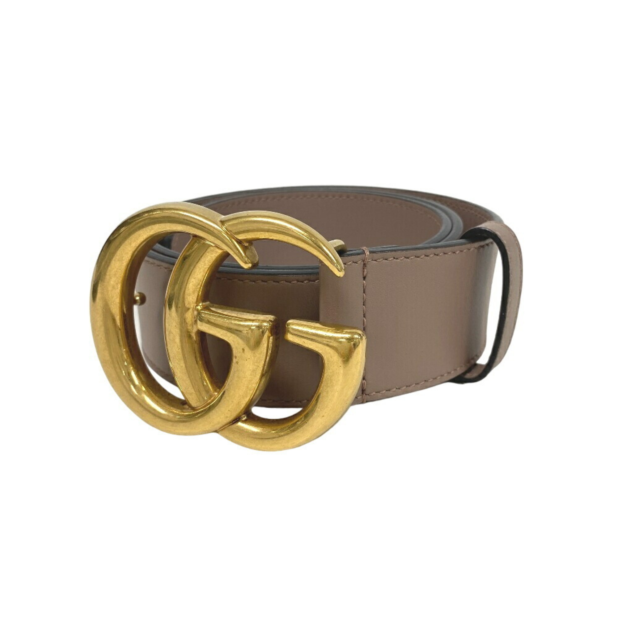 GUCCI 400593 75 30 GG Marmont Belt Beige Men's