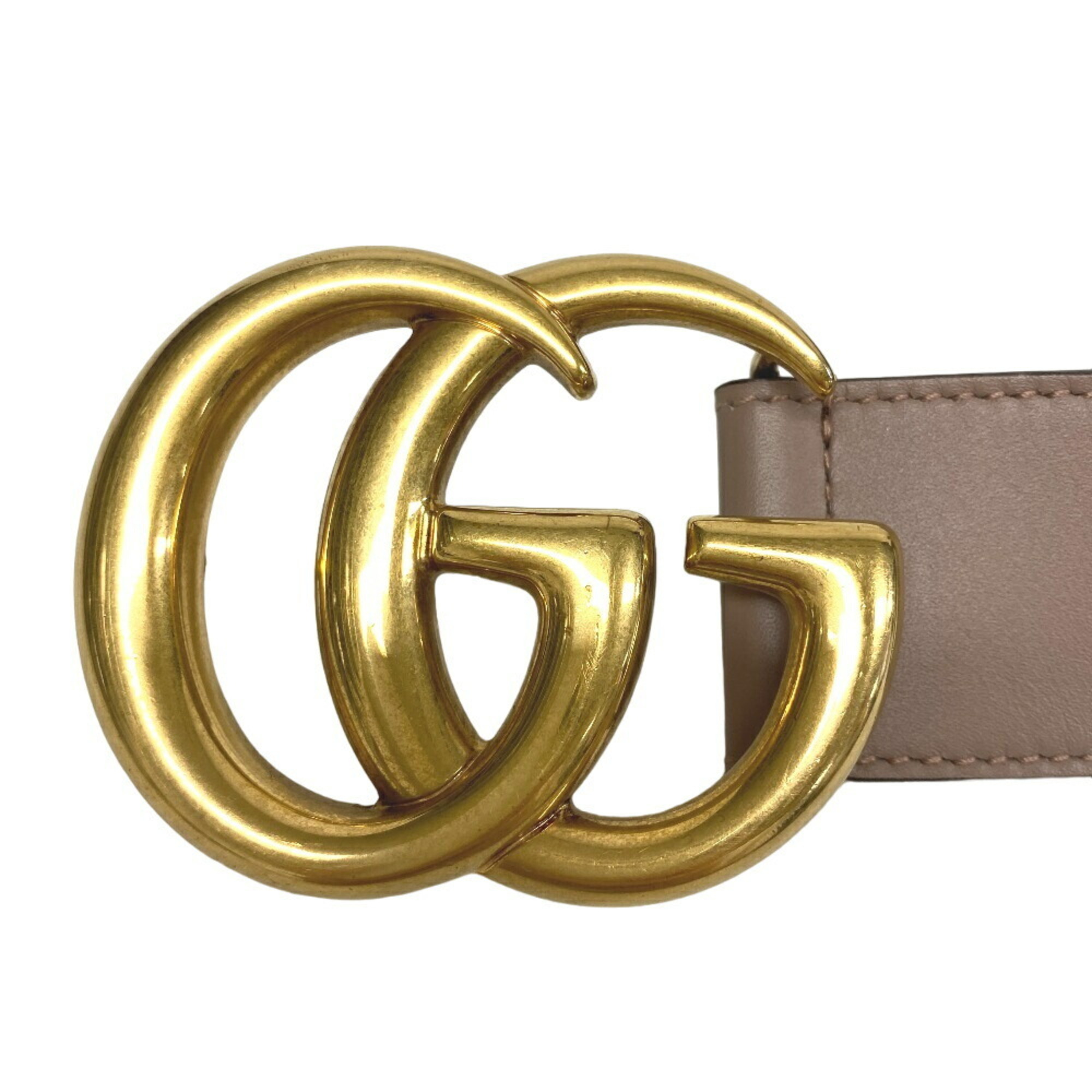 GUCCI 400593 75 30 GG Marmont Belt Beige Men's