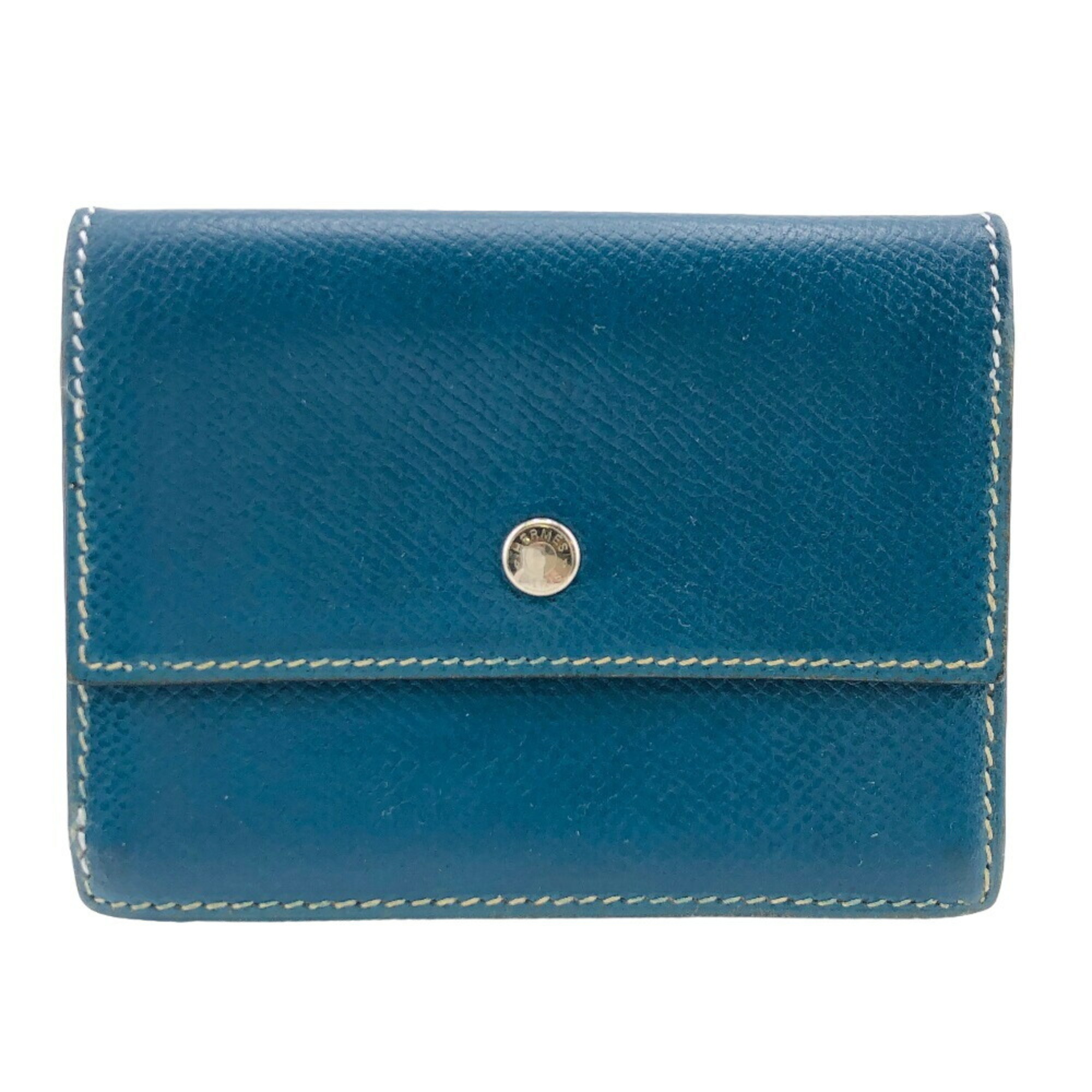 HERMES Hermes Serie Card Case Green Women's