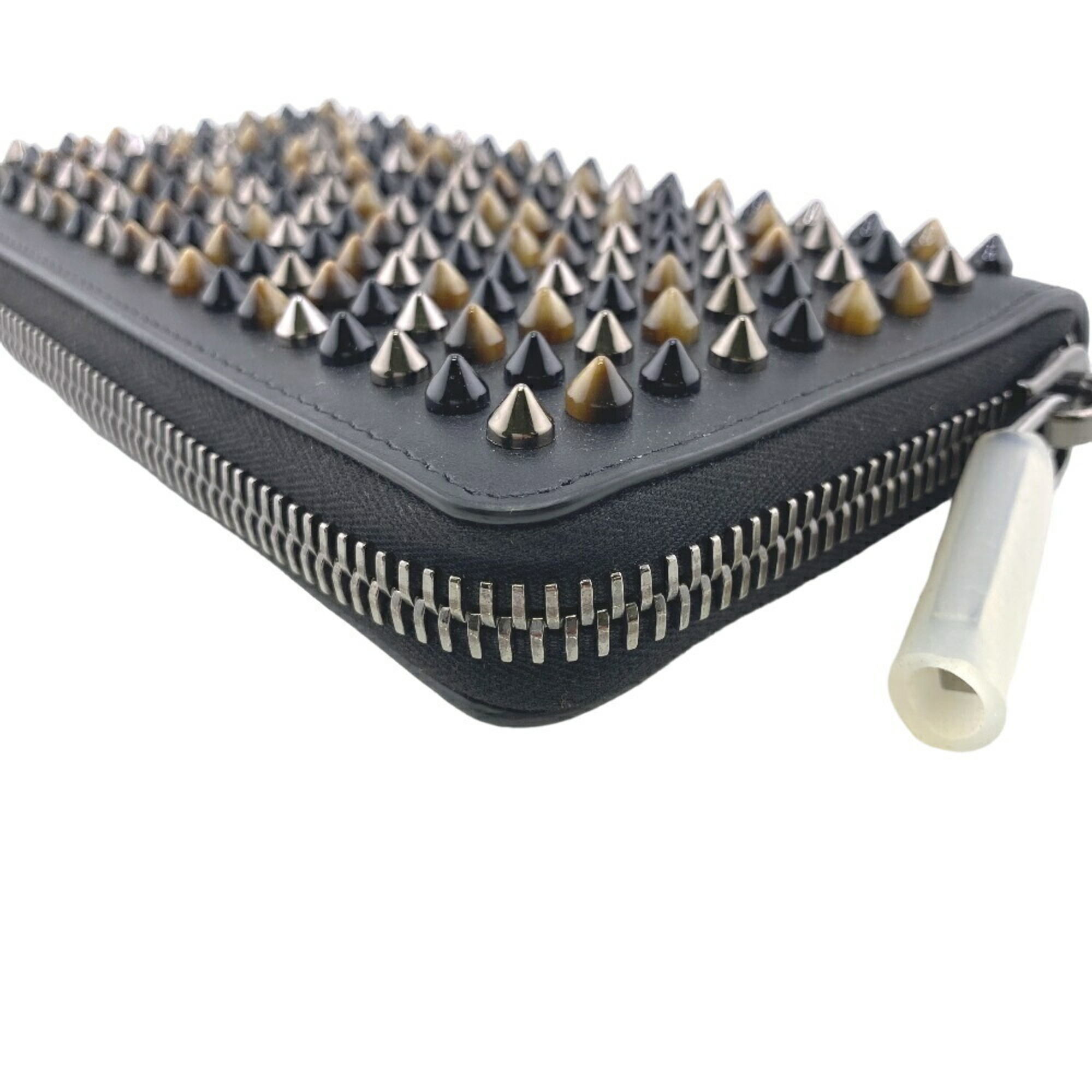 Christian Louboutin Round Studs Long Wallet Black Unisex