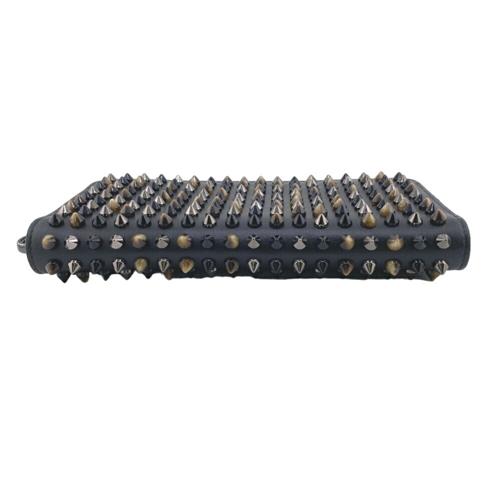 Christian Louboutin Round Studs Long Wallet Black Unisex