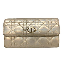 Christian Dior Cannage Montaigne 30 Lady Long Wallet Gold Women's