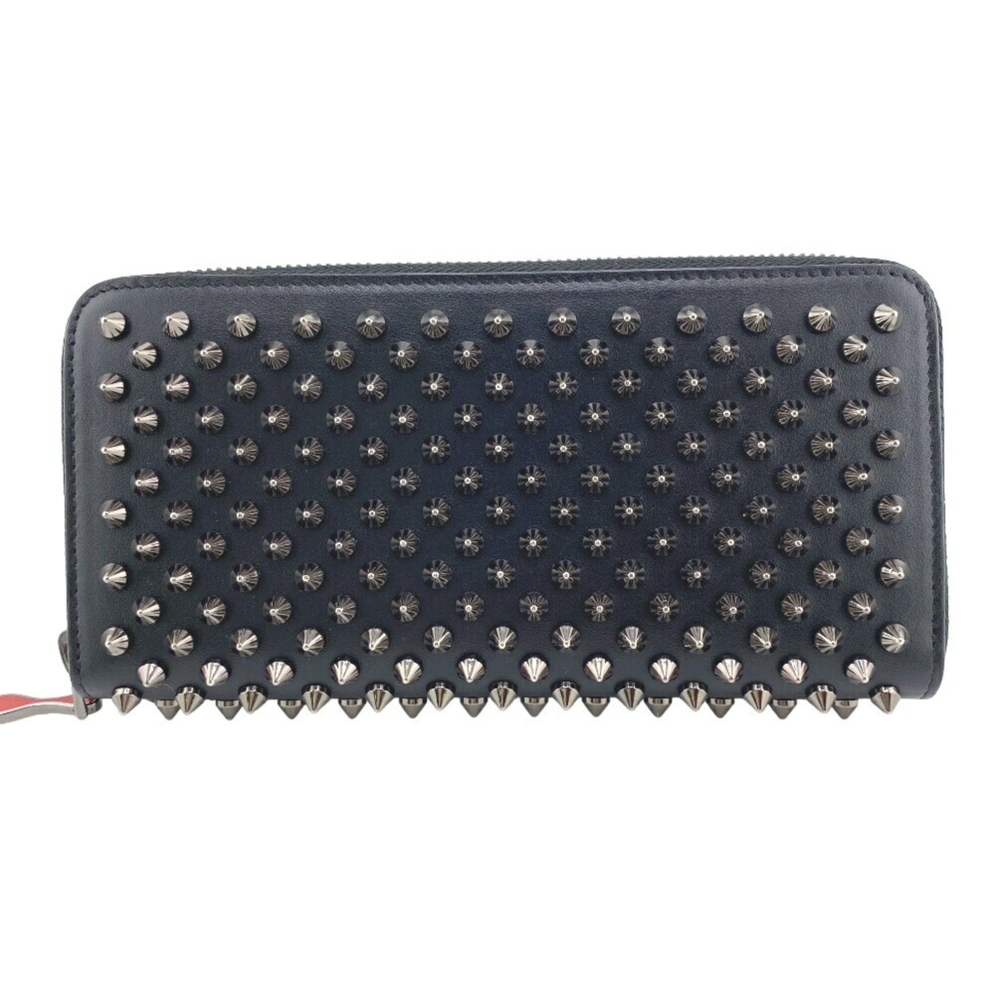 Christian Louboutin Panettone Round Studs Long Wallet Black Unisex