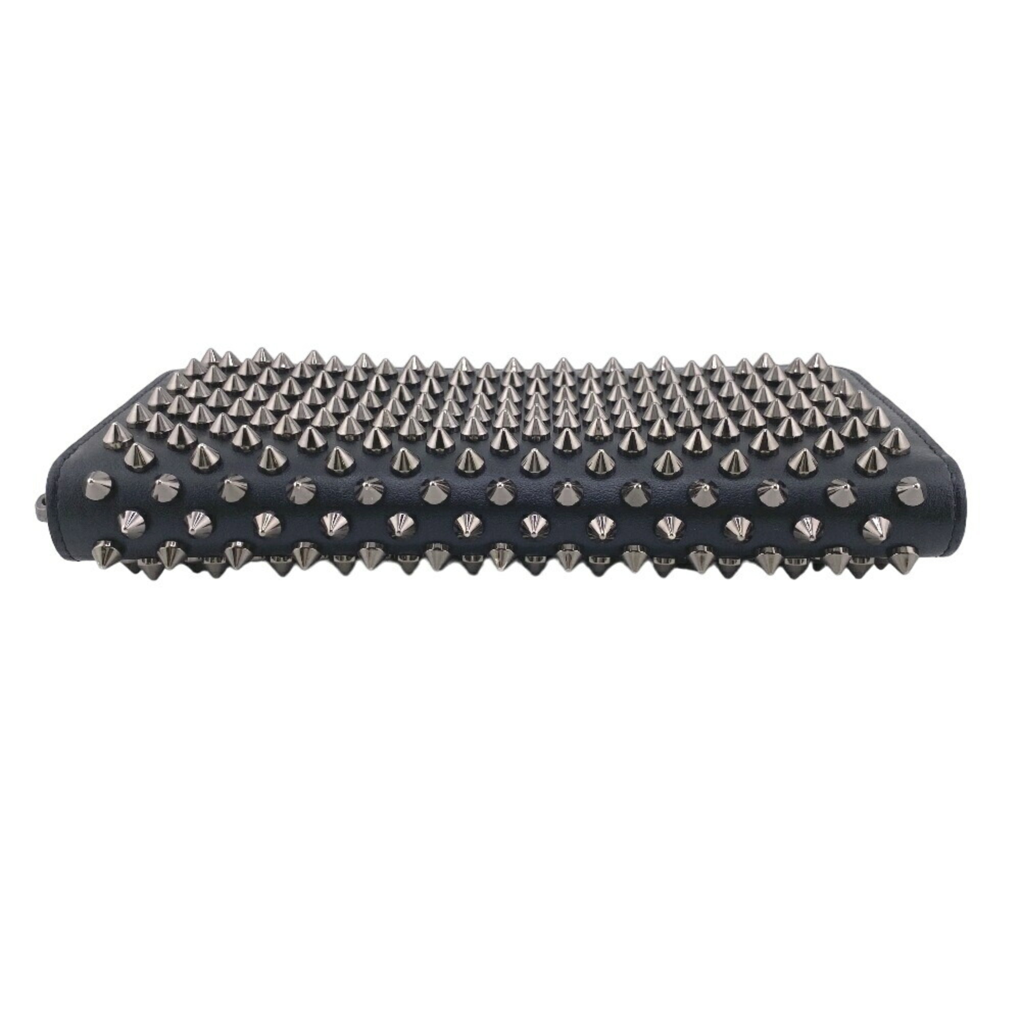 Christian Louboutin Panettone Round Studs Long Wallet Black Unisex