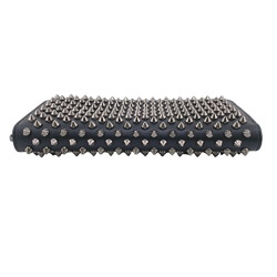 Christian Louboutin Panettone Round Studs Long Wallet Black Unisex