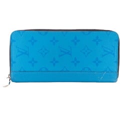 LOUIS VUITTON M30467 Zippy Wallet Vertical Round Monogram Taiga Long Blue Men's