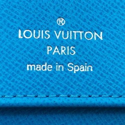 LOUIS VUITTON M30467 Zippy Wallet Vertical Round Monogram Taiga Long Blue Men's