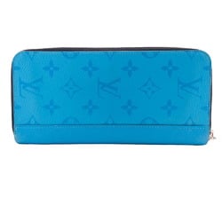 LOUIS VUITTON M30467 Zippy Wallet Vertical Round Monogram Taiga Long Blue Men's