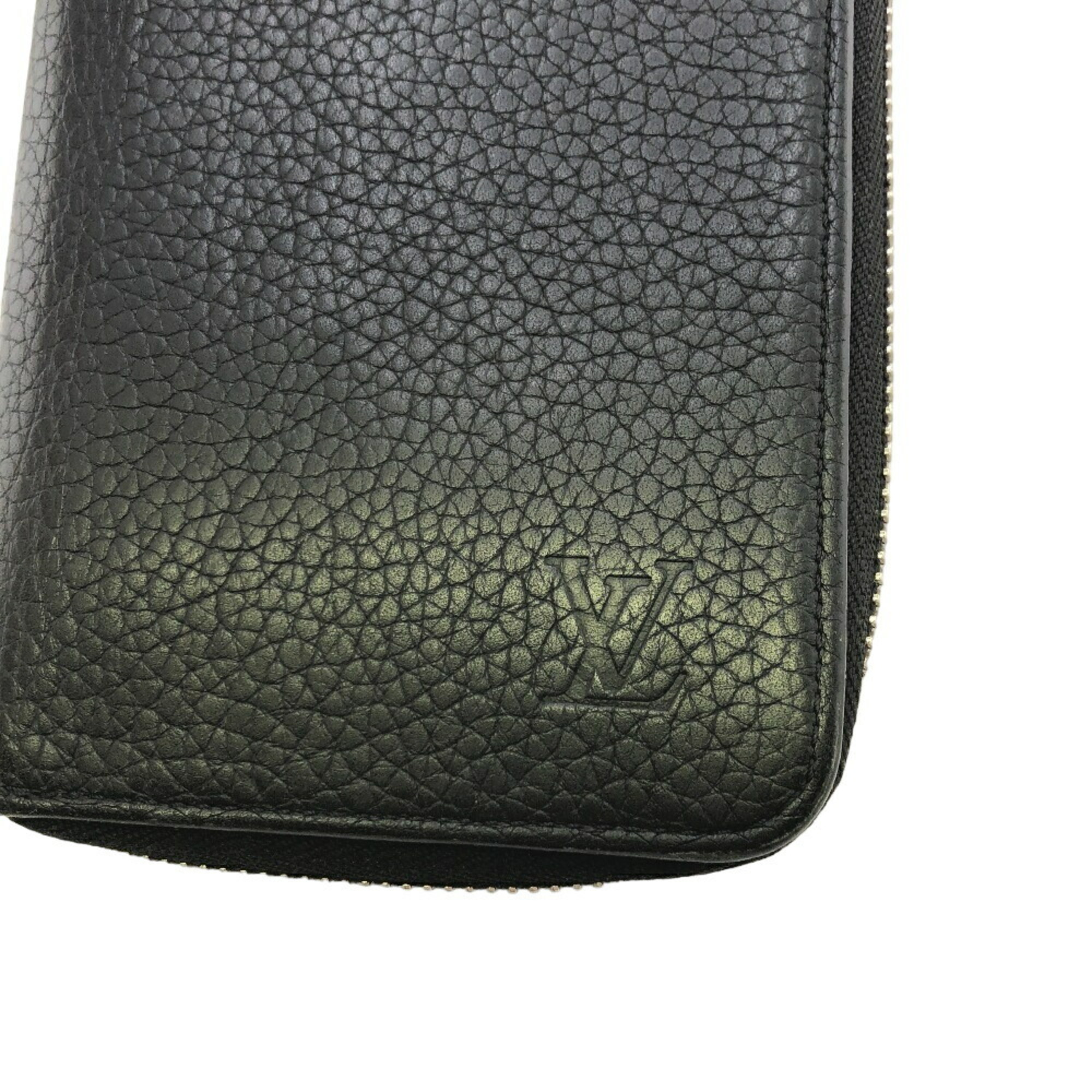 LOUIS VUITTON M58823 Zippy Wallet Vertical Taurillon Long Black Men's