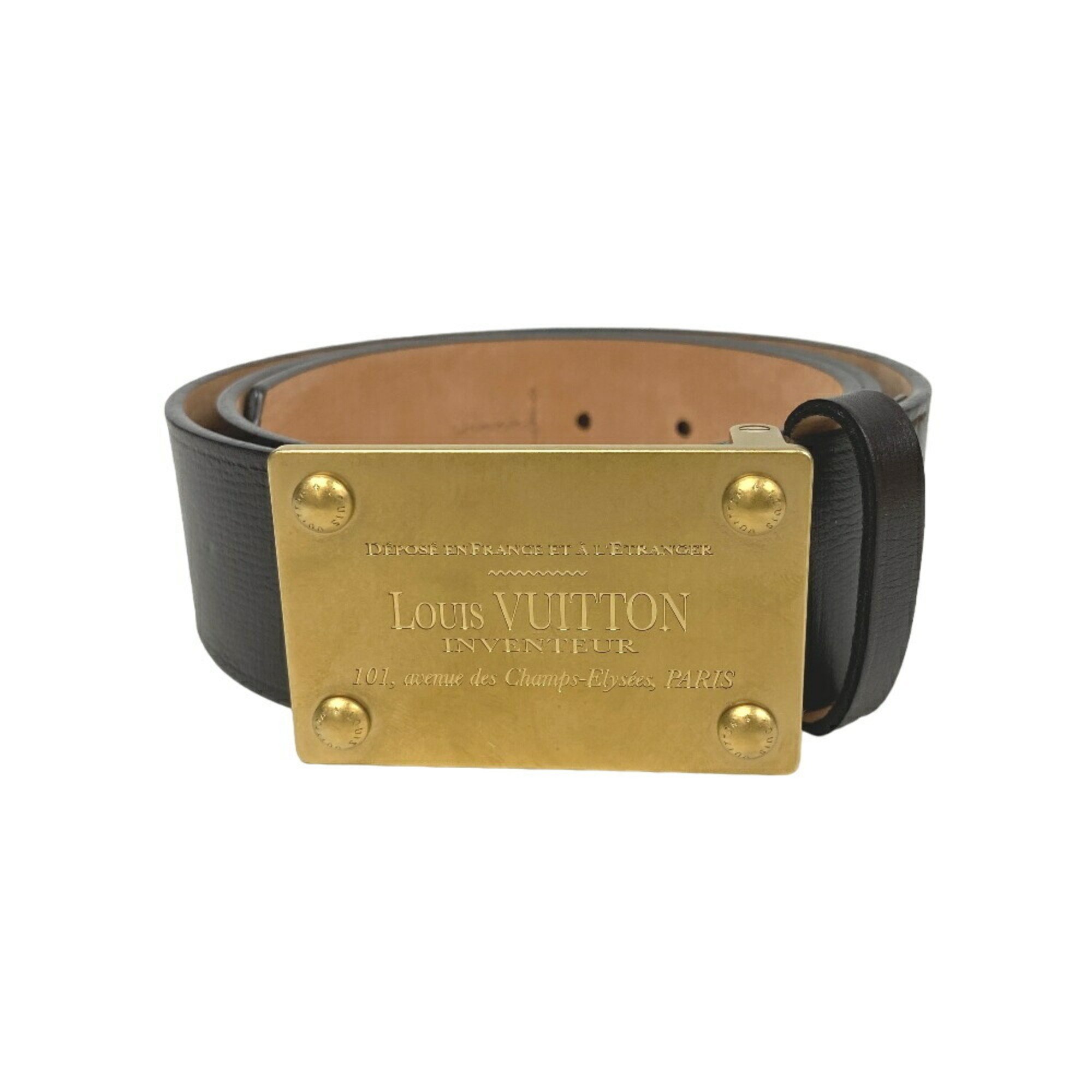 LOUIS VUITTON M6811W Utah Santur Aventur Belt Brown Men's