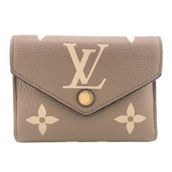 LOUIS VUITTON M81861 Portefeuille Victorine Tourtelle Crème Compact Wallet Monogram Empreinte Tri-fold Beige Women's