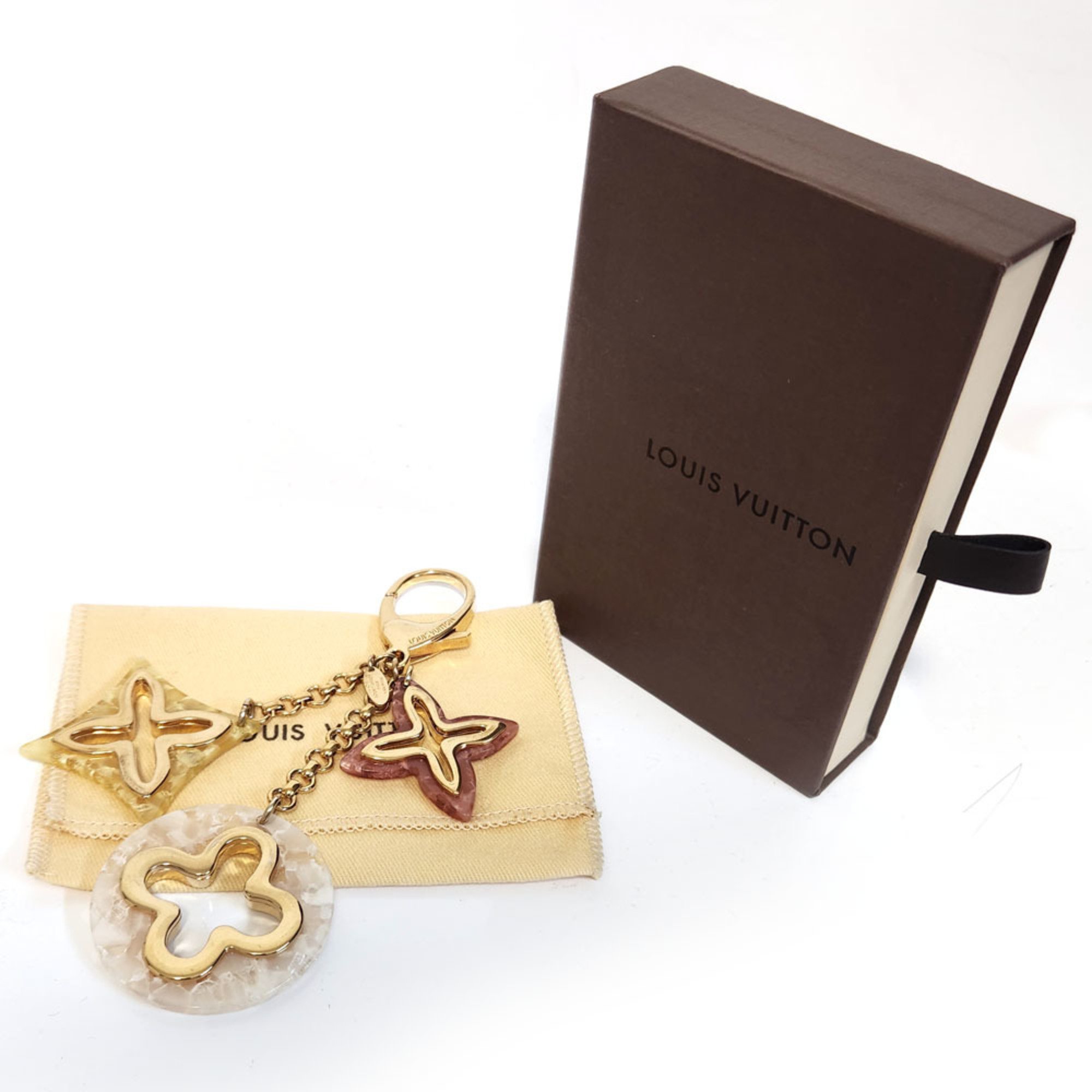 Louis Vuitton LOUISVUITTON Bijoux Sac Ansolence Bag Charm M66884 Gold Metal Key Holder Ring