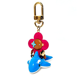 Louis Vuitton LOUISVUITTON Bag Charm Vivienne Sea Rider M01167 Brown Pink Blue Wood Keychain Key Ring Dolphin Women Men