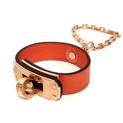 Hermes Kelly Glove Holder Orange Pink Leather Metal Key Bag Charm Gloves for Women