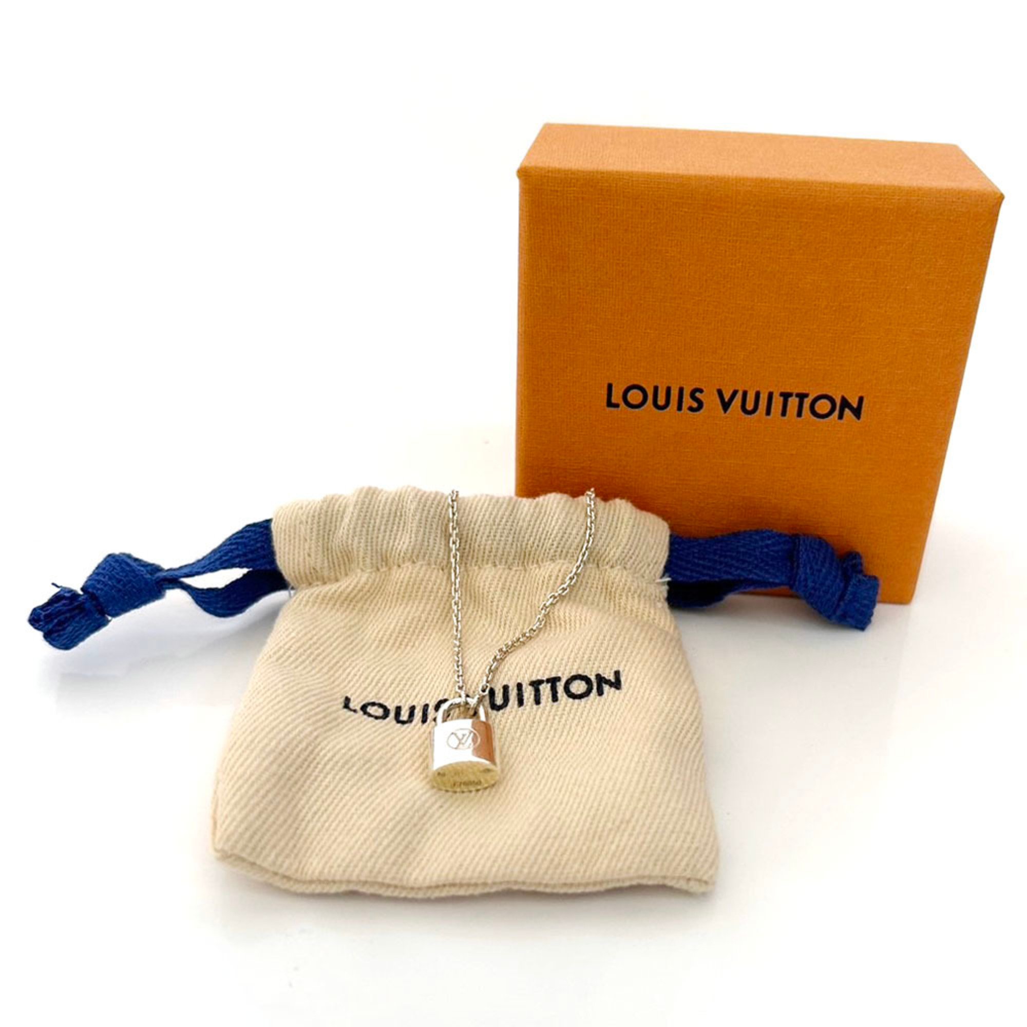 Louis Vuitton LOUISVUITTON Necklace Pendant Lockit Q93559 Silver Ag925 Stamp (Sterling 925) Padlock