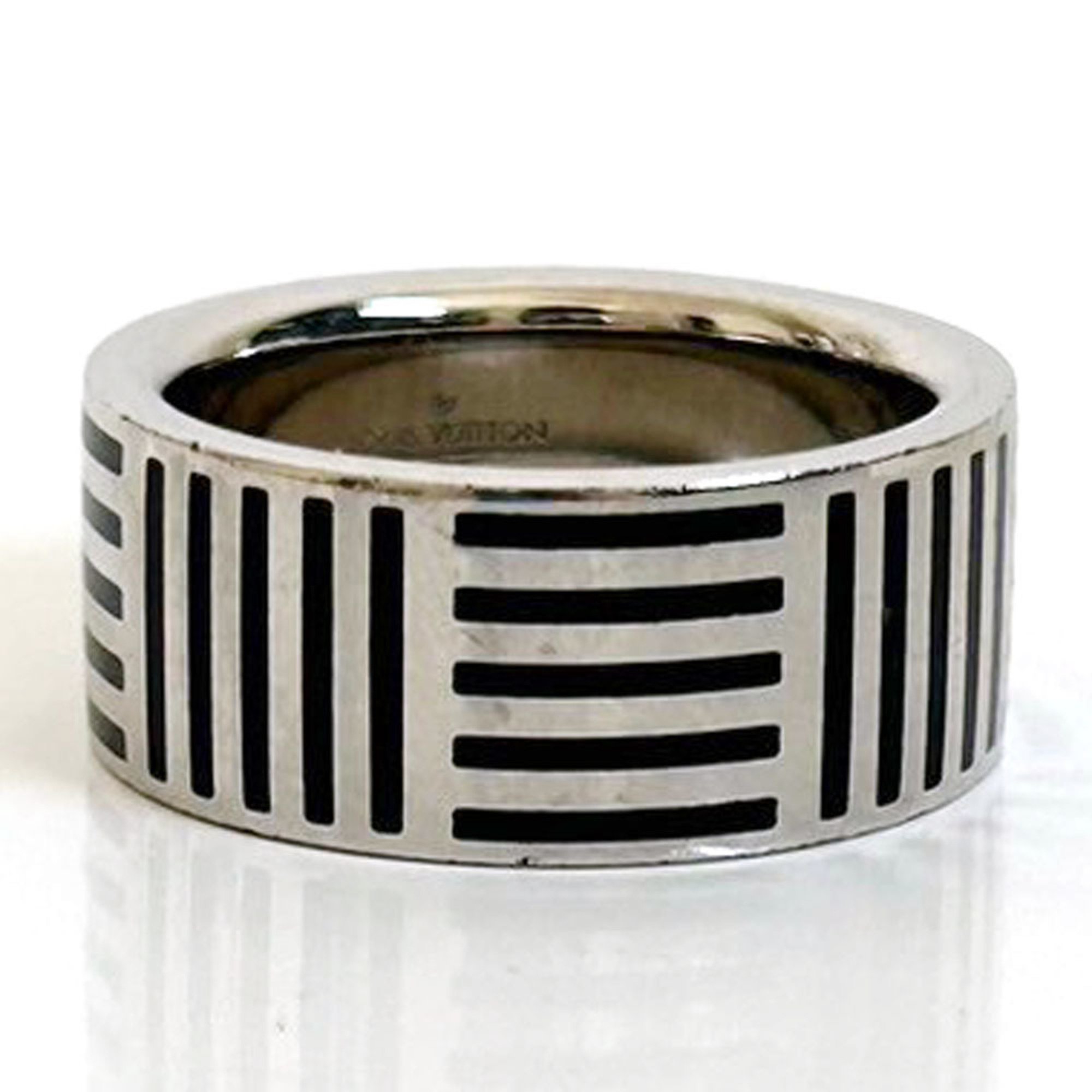 Louis Vuitton LOUISVUITTON Damier Colors Ring M62494 Silver Black Ag925 Stamp (Sterling 925) Men's 2