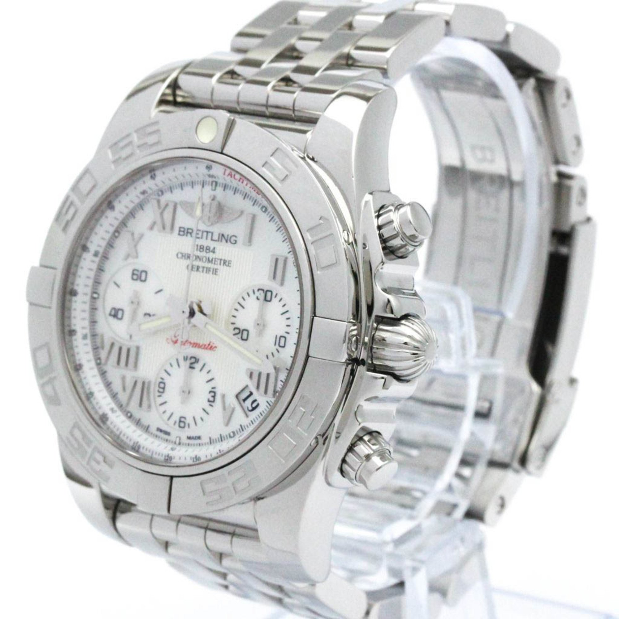 Polished BREITLING Chronomat 41 MOP Dial Automatic Mens Watch AB0140 BF571611