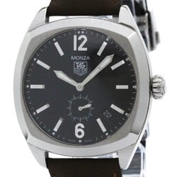 Polished TAG HEUER Monza Steel Leather Automatic Mens Watch WR2110 BF572231