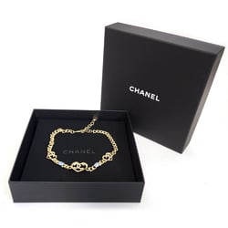 CHANEL Heart Coco Mark Choker ABA081 Gold Metal Pendant Necklace Women's