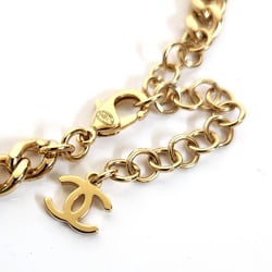 CHANEL Heart Coco Mark Choker ABA081 Gold Metal Pendant Necklace Women's