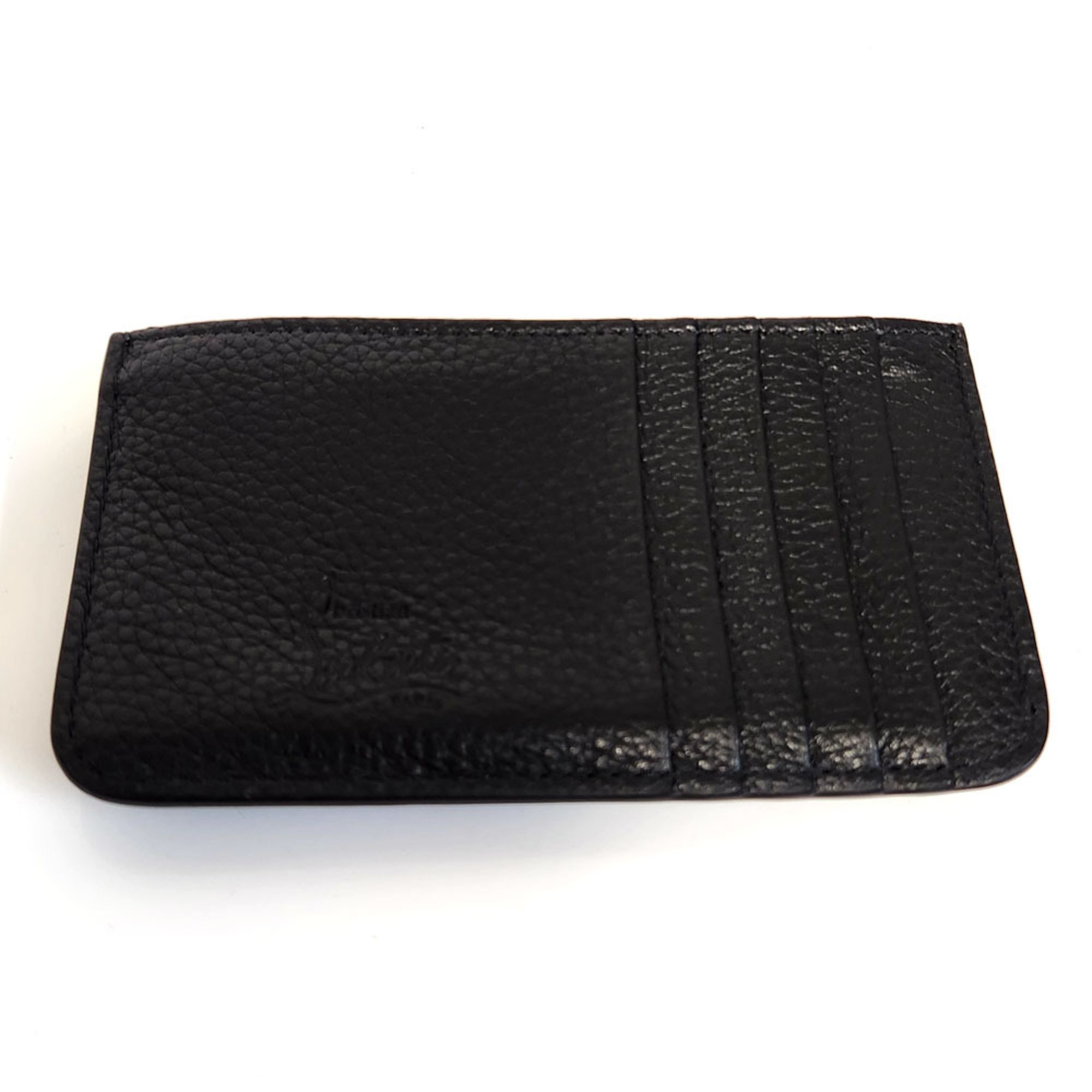 Christian Louboutin Panettone Fragment Case Black Leather Studs Wallet/Coin Coin Purse Business Card Case/Card Women's Men's