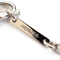 Hermes Cavalier Necklace Black Silver Metal S Pendant for Men and Women