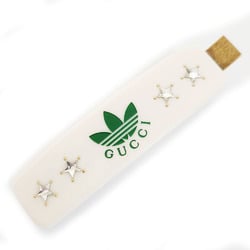Gucci GUCCI x adidas Hair Clip 702940 Ivory Gold Resin Metal Women's Barrette