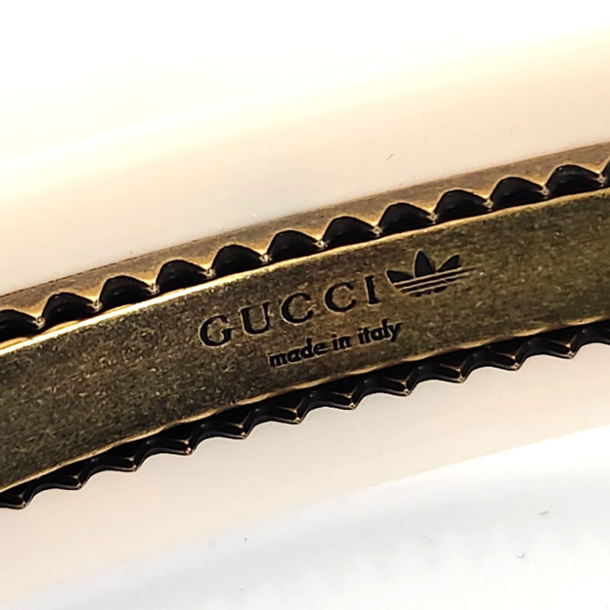 Gucci GUCCI x adidas Hair Clip 702940 Ivory Gold Resin Metal Women's Barrette