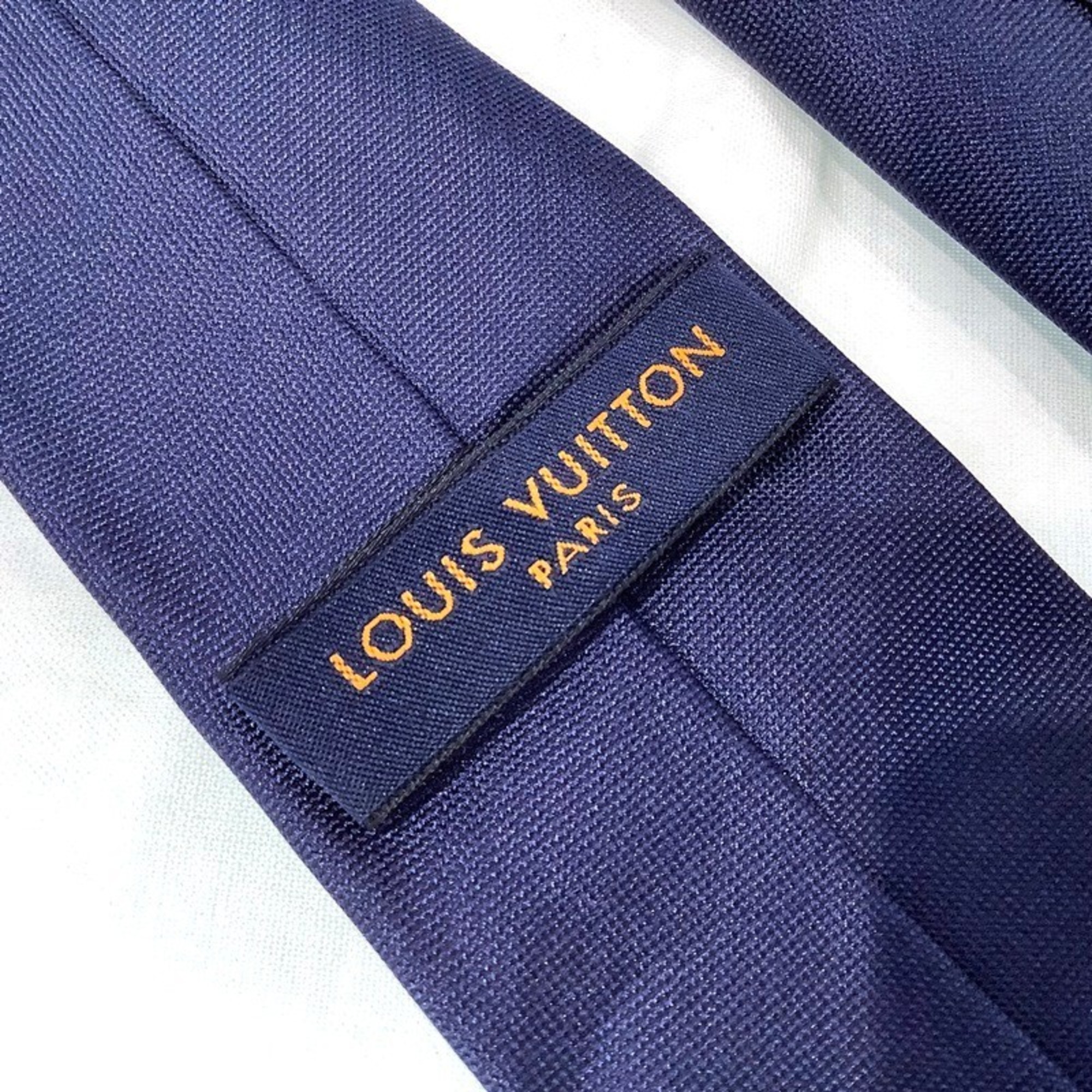 LOUIS VUITTON Cravat Letters x NBA Blue Marine Necktie 100% SILK KB-8612