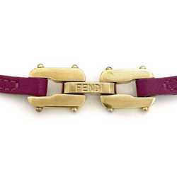 Fendi Bracelet Pink Gold ec-20703 Leather GP FENDI Double Strand Women's