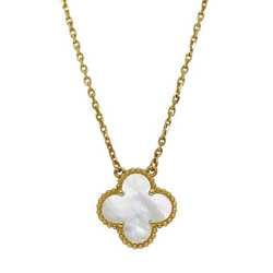 Van Cleef & Arpels Alhambra Necklace Yellow Gold YG White VCAR5900 f-20676 15mm 42cm 750 K18 Mother of Pearl Flower